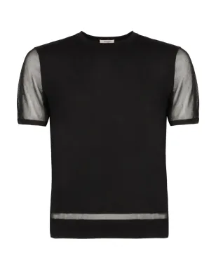 Agnona メッシュパネル編みTシャツ - サムネイル1