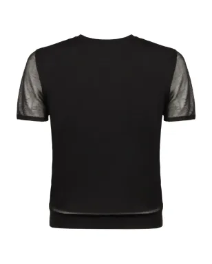 Agnona メッシュパネル編みTシャツ - サムネイル2