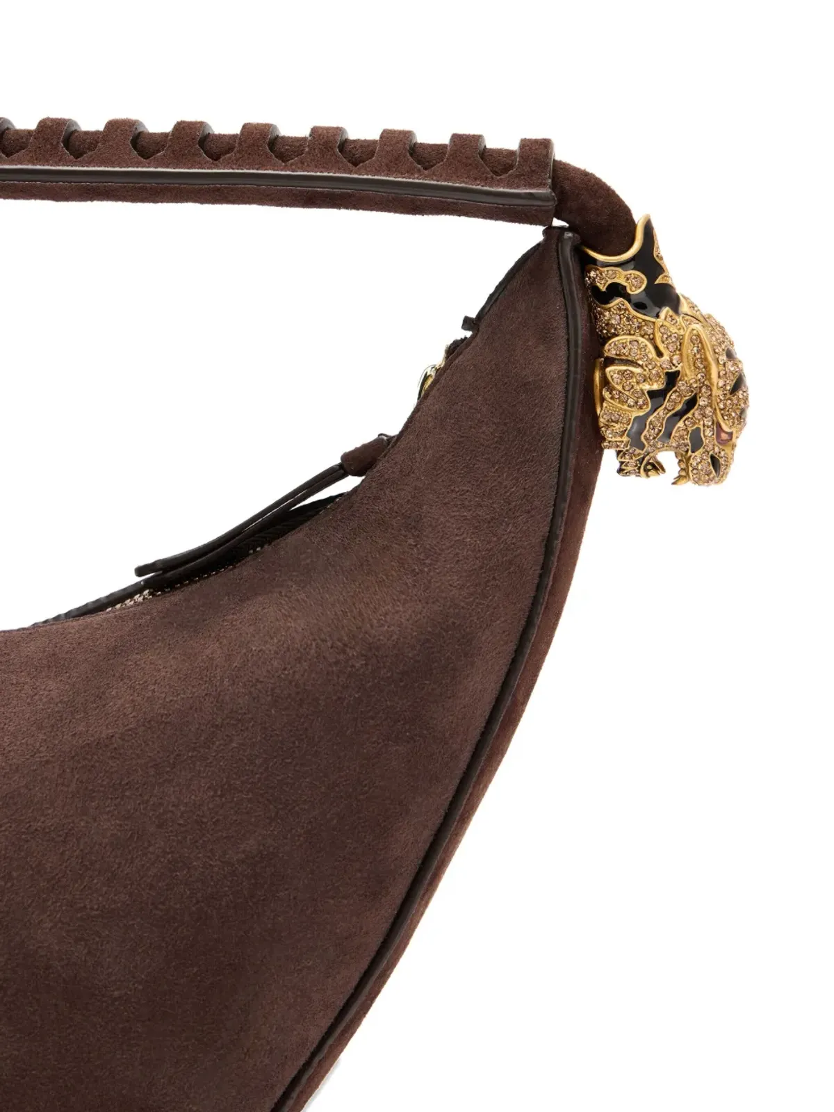 Roberto Cavalli Roar スエード トートバッグ ブラウン - 画像3