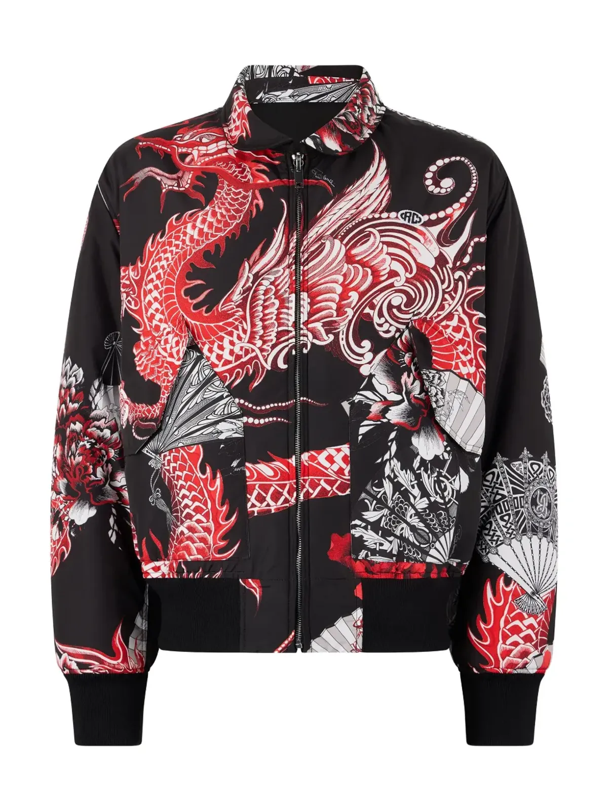 Roberto Cavalli ドラゴンプリント リバーシブル ボンバー ジャケット - 画像5