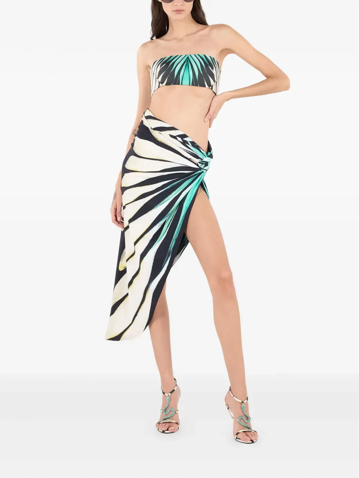 Roberto Cavalli Ray Of Seaプリント ラップサロン - 画像1