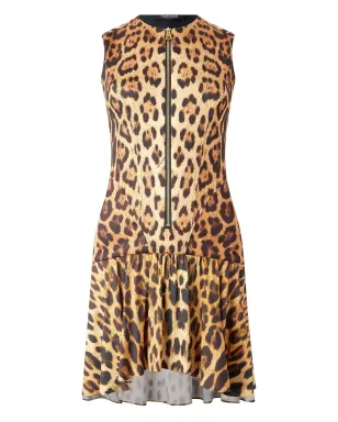 Roberto Cavalli レオパード柄ジップフロントミニドレス - サムネイル1