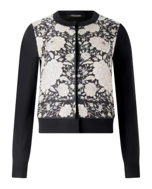 Roberto Cavalli 花柄パネルカーディガン - Black - サムネイル1