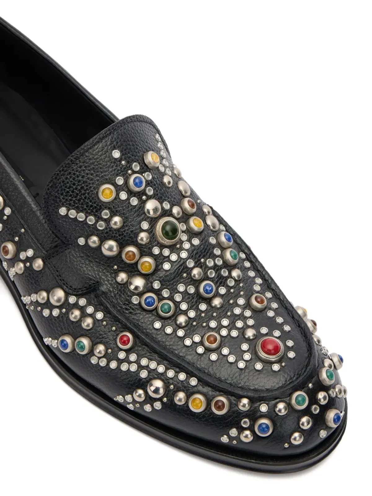Roberto Cavalli ストーンスタッズ付きレザー ローファー - ブラック - 画像5