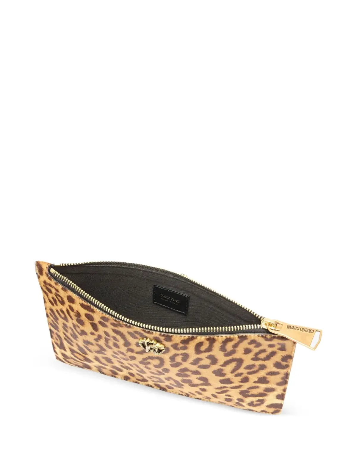 Roberto Cavalli レオパード柄ジップトップクラッチバッグ - 画像5