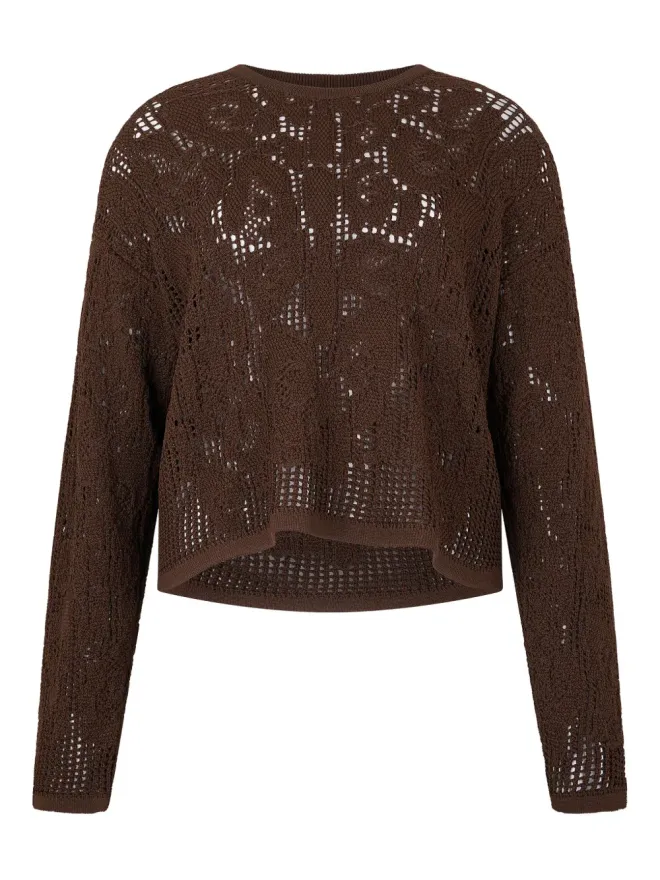 Roberto Cavalli Roberto Cavalli クロシェ風セーター（ブラウン）の商品画像