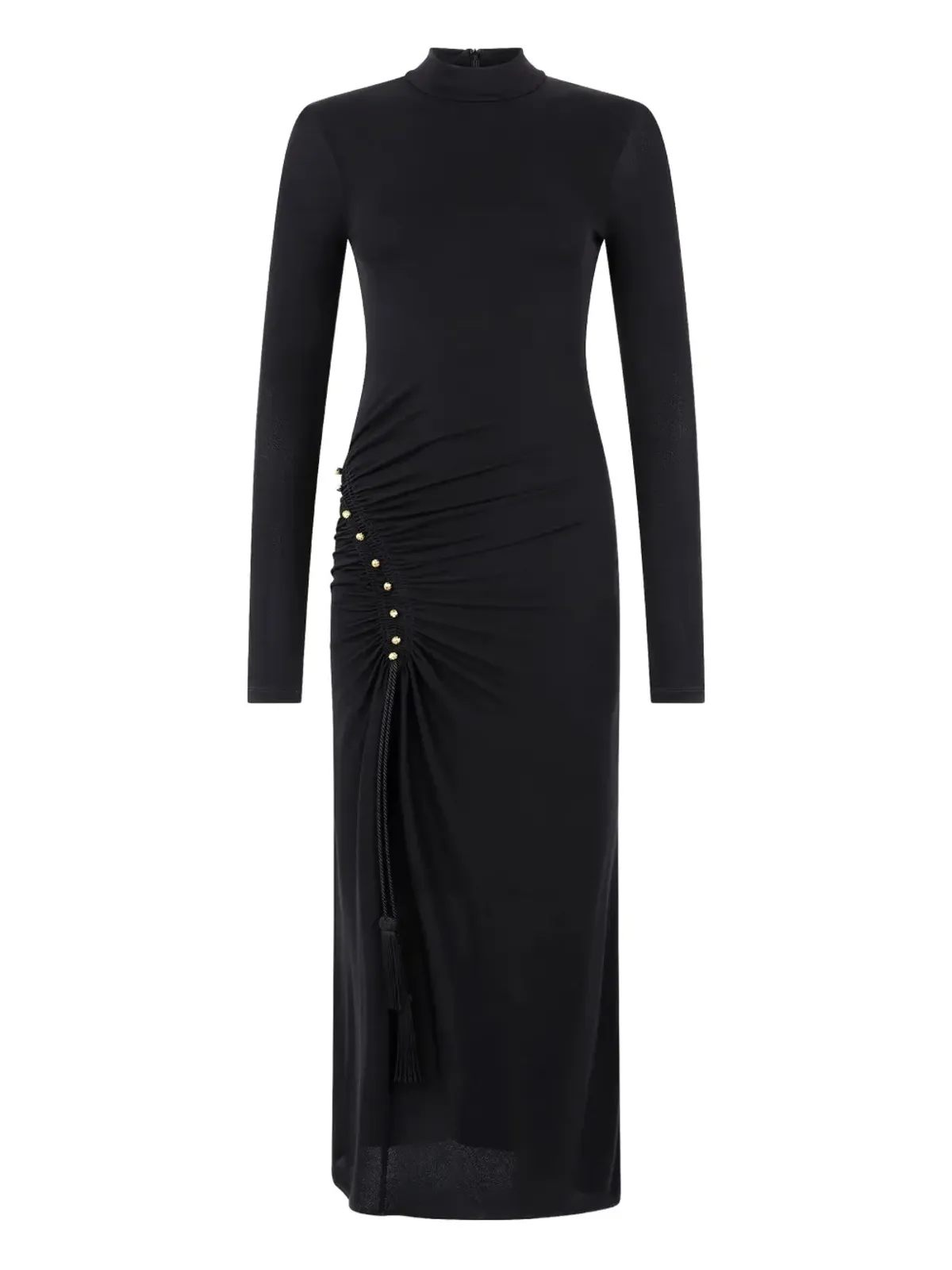Roberto Cavalli ギャザー入りハイネック ミディドレス - 画像1