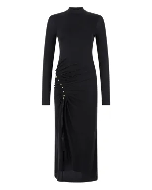 Roberto Cavalli ギャザー入りハイネック ミディドレス - サムネイル1