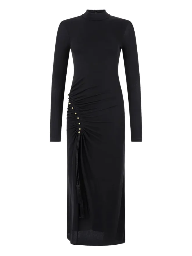 Roberto Cavalli Roberto Cavalli ギャザー入りハイネック ミディドレスの商品画像