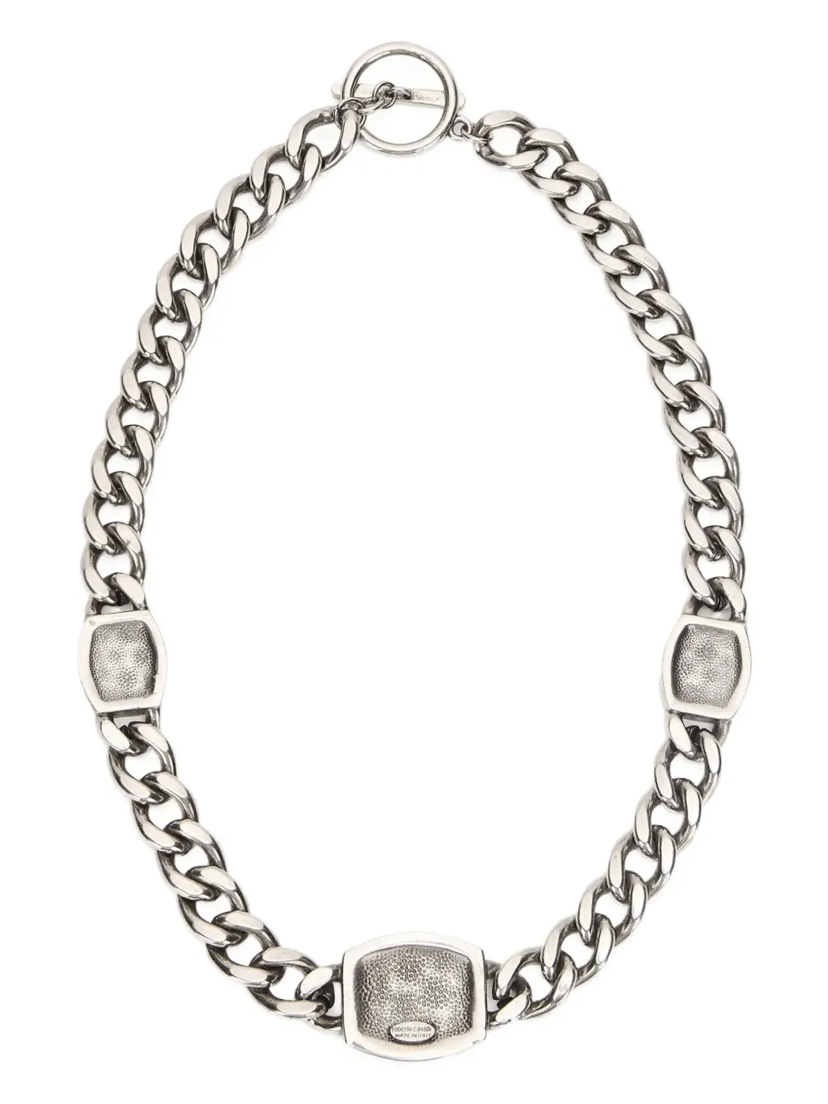 Roberto Cavalli モノグラムチェーンネックレス（シルバー） - 画像3