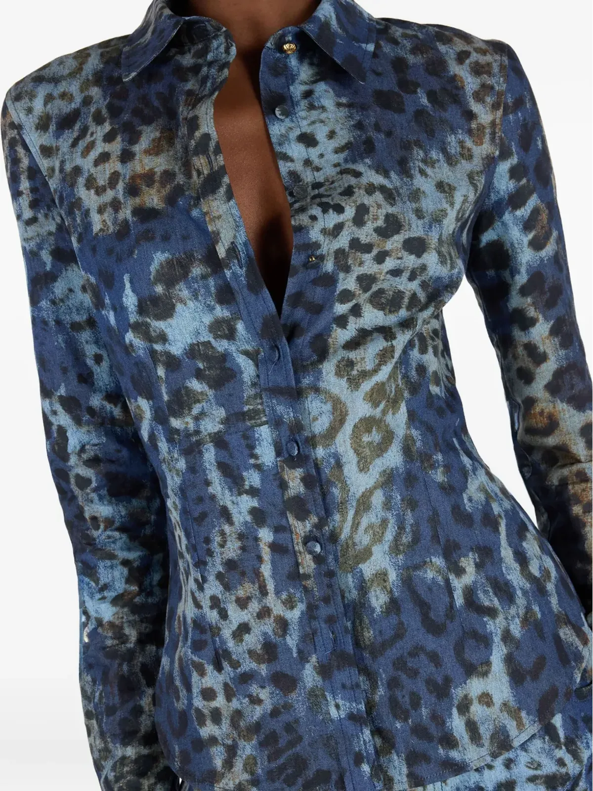 Roberto Cavalli レオパード柄ボタンアップシャツ - 画像5