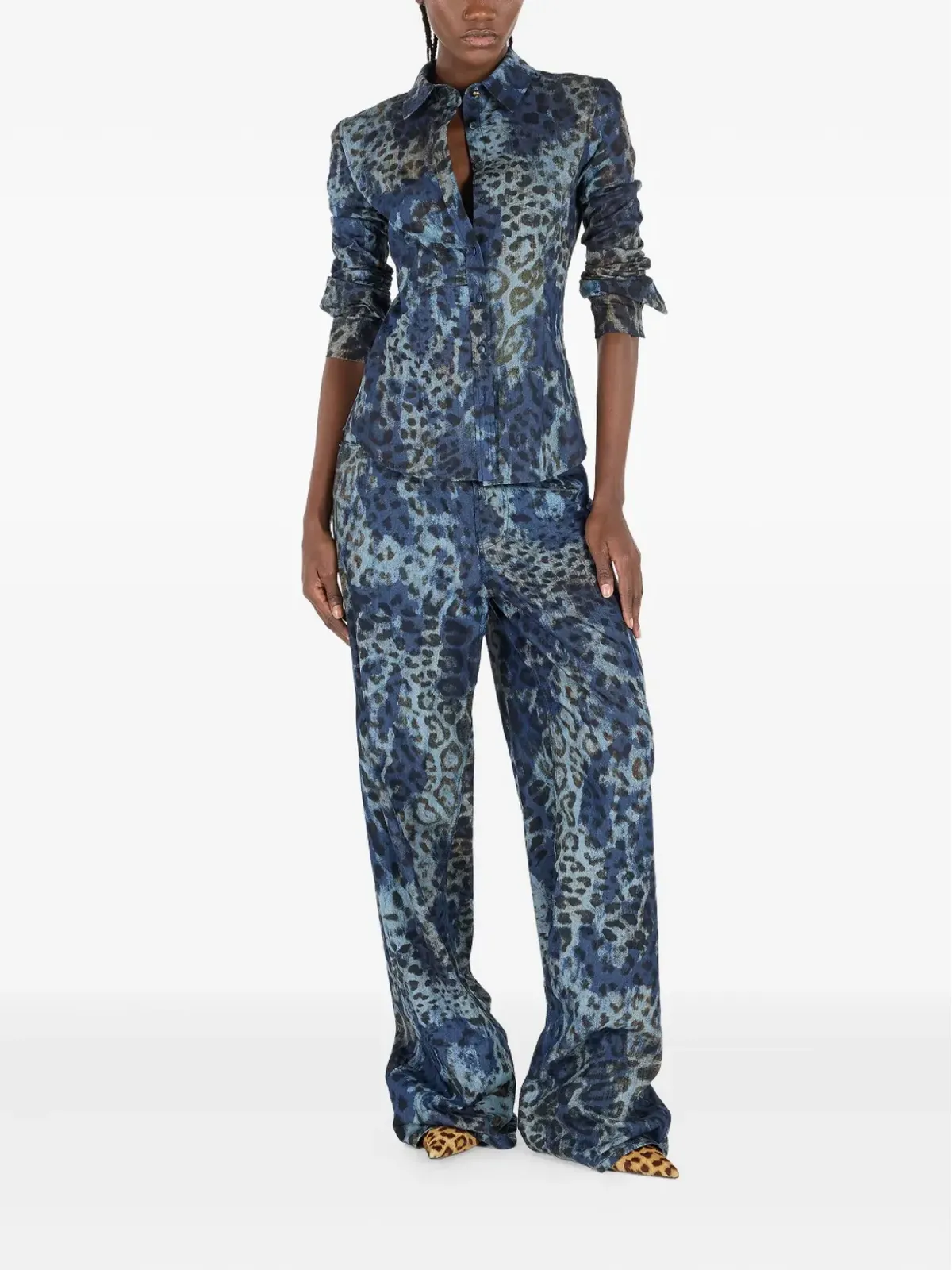 Roberto Cavalli レオパード柄ボタンアップシャツ - 画像2