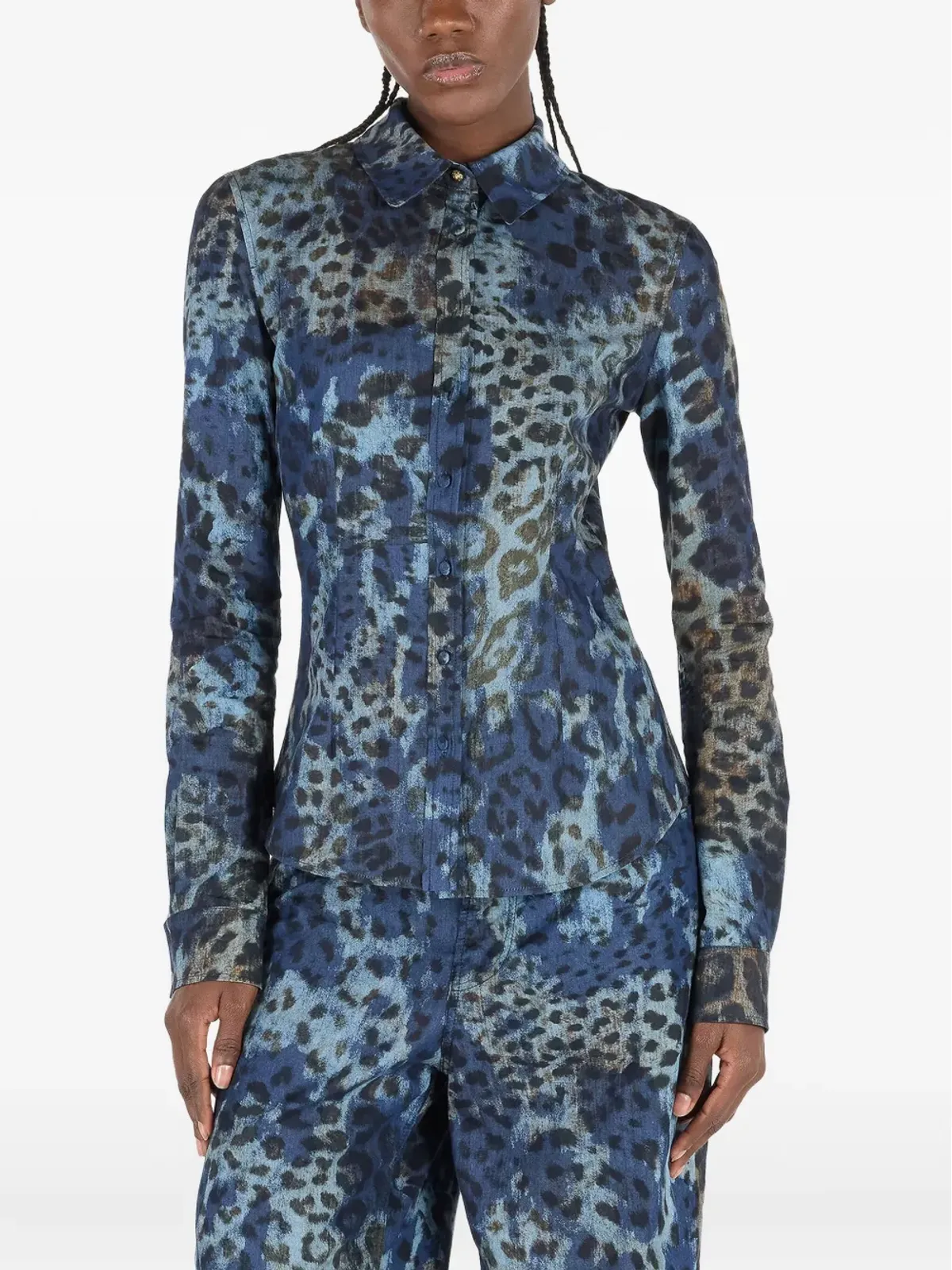 Roberto Cavalli レオパード柄ボタンアップシャツ - 画像3