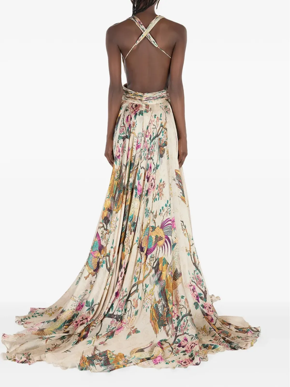 Roberto Cavalli プリーツ花柄プリントドレス - 画像4