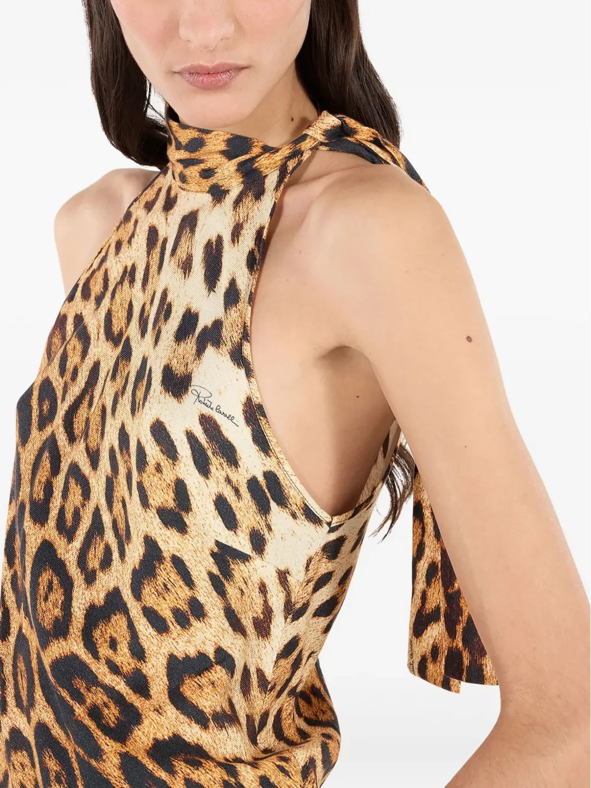 Roberto Cavalli レオパード柄ホルターネックトップ - 画像5