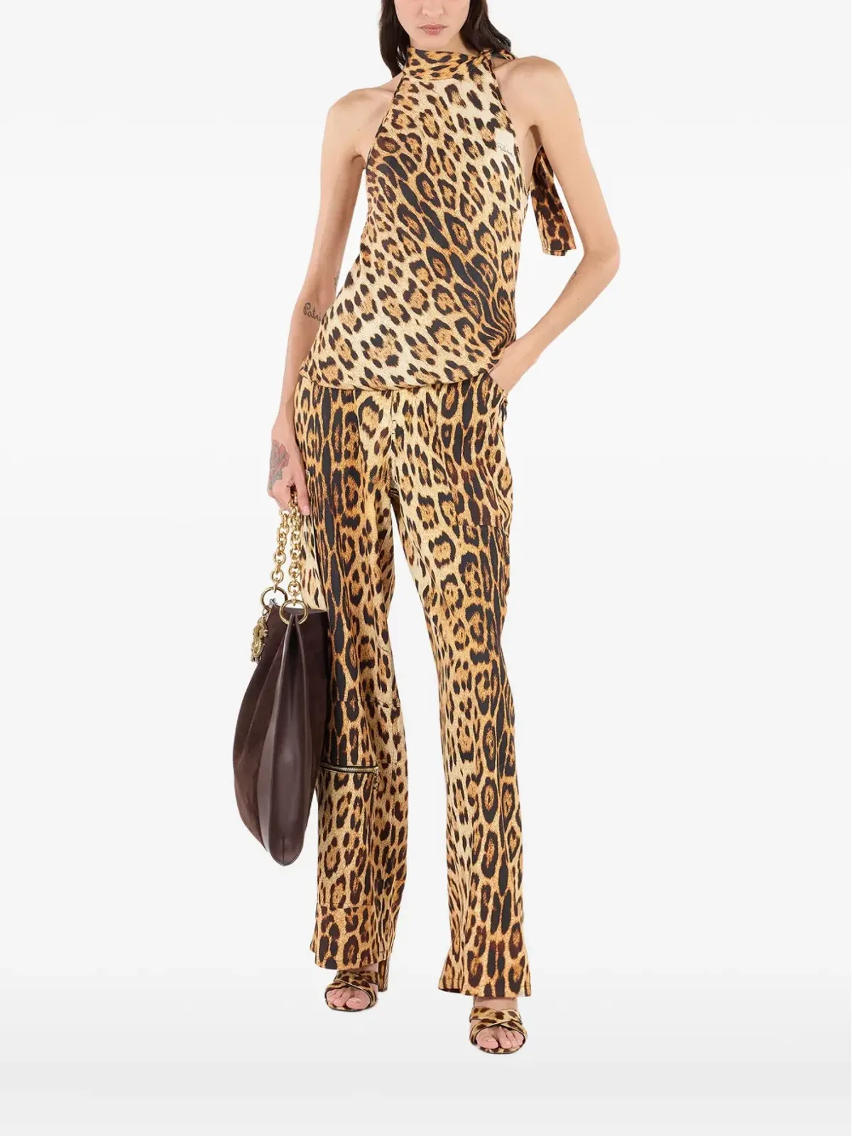 Roberto Cavalli レオパード柄ホルターネックトップ - 画像2