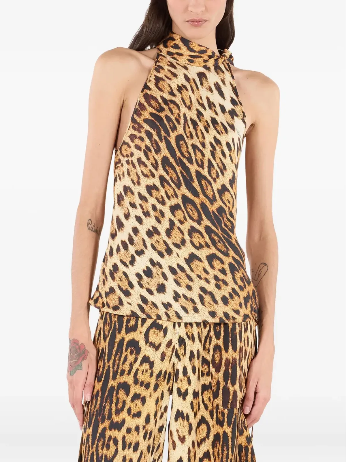 Roberto Cavalli レオパード柄ホルターネックトップ - 画像3