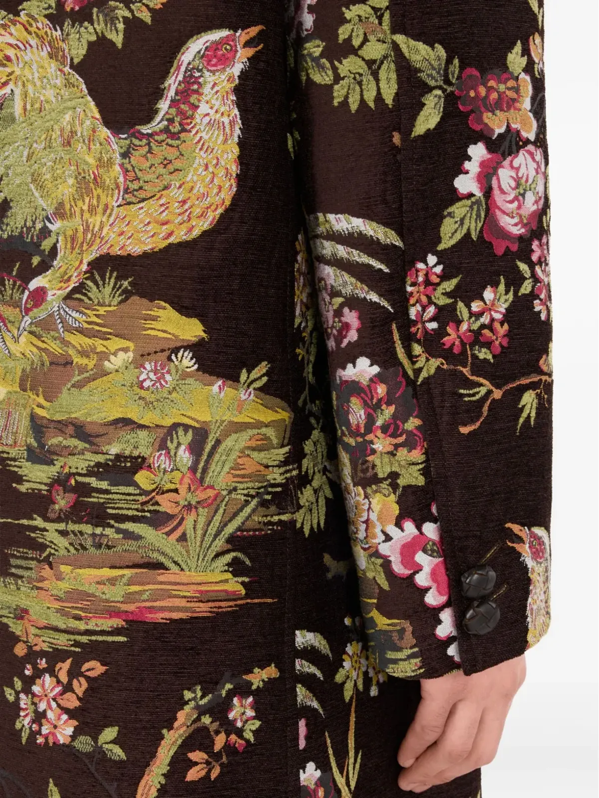 Roberto Cavalli ランドスケープジャカード コート - ブラウン - 画像5