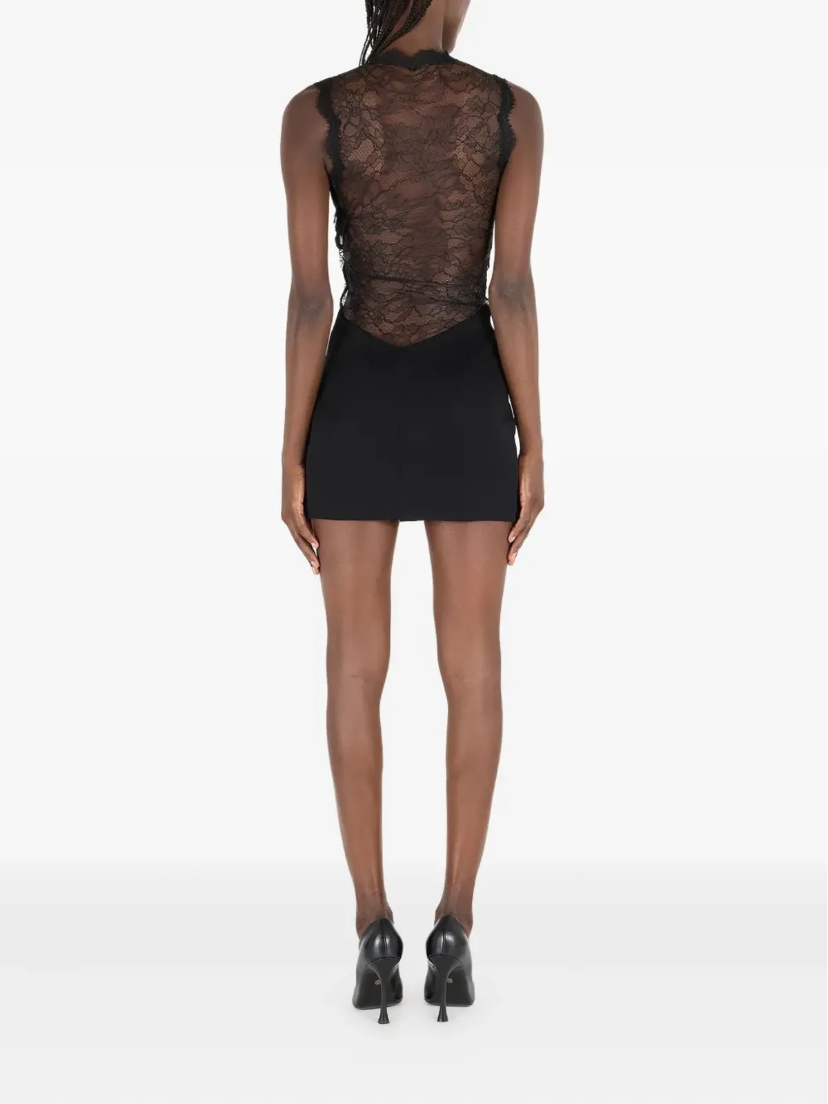 Roberto Cavalli レースインサート付きミニドレス - 画像3