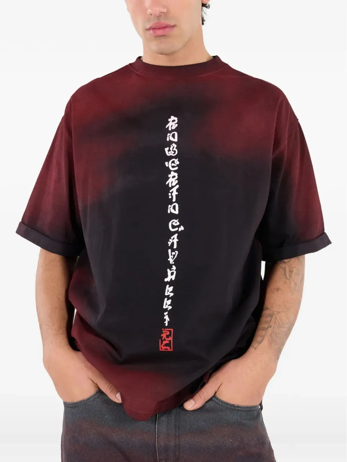 Roberto Cavalli ドラゴンプリント タイダイ風 Tシャツ - 画像3