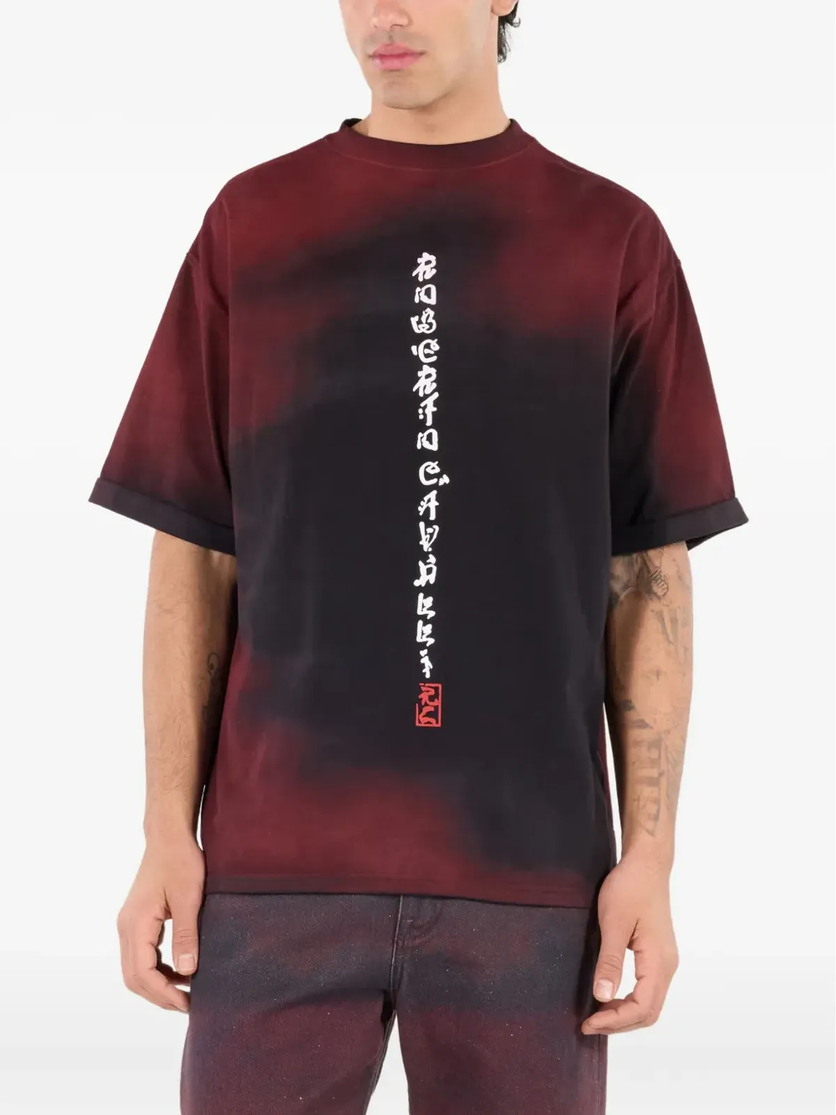 Roberto Cavalli ドラゴンプリント タイダイ風 Tシャツ - 画像4