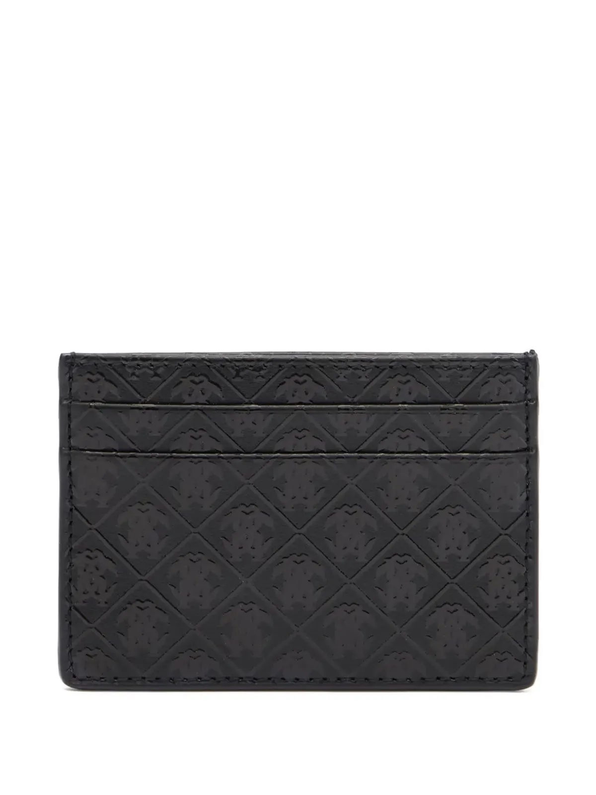 Roberto Cavalli Mirror Snake Monogram-embossed cardholder - Black - 画像1