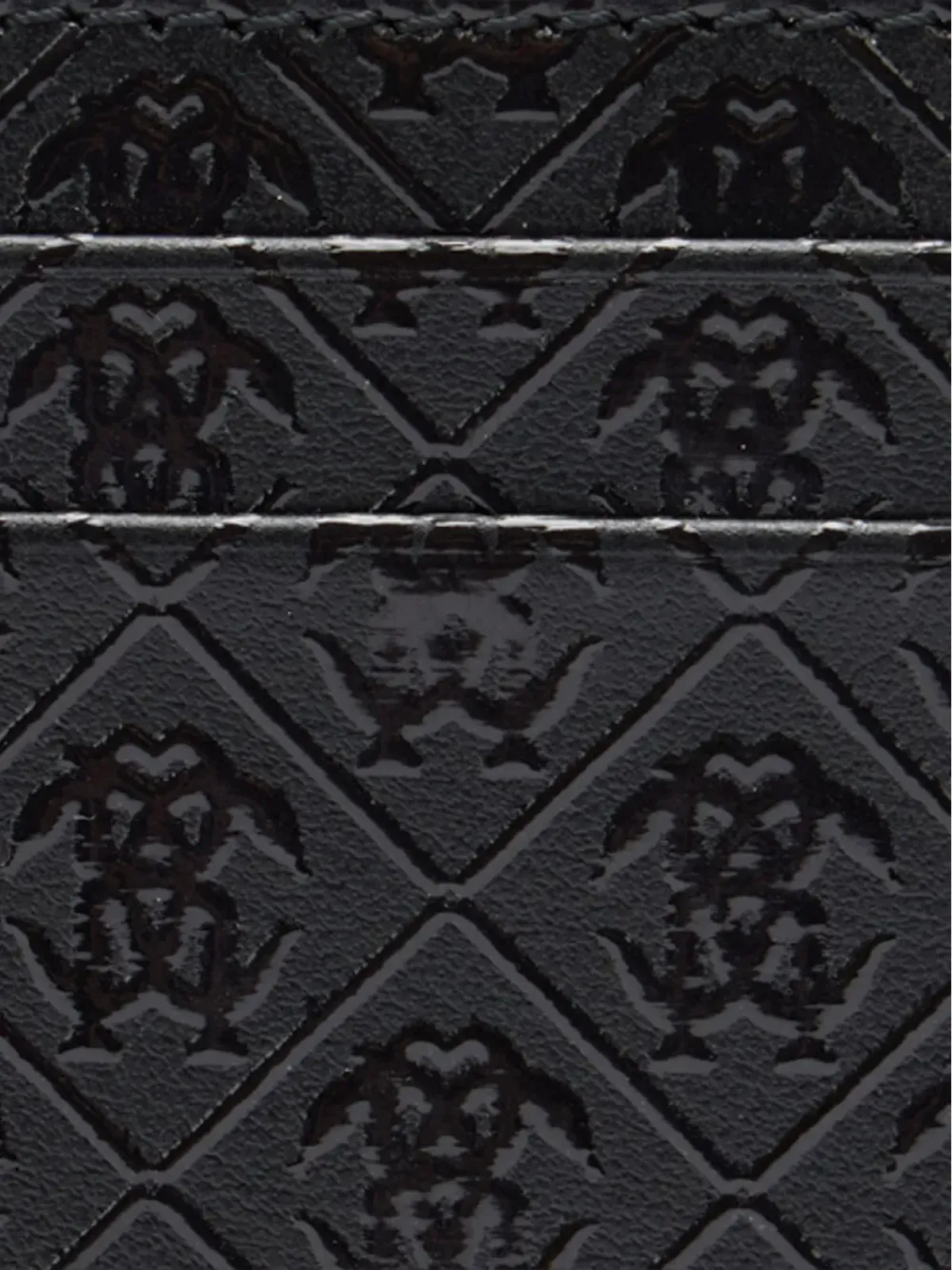 Roberto Cavalli Mirror Snake Monogram-embossed cardholder - Black - 画像5