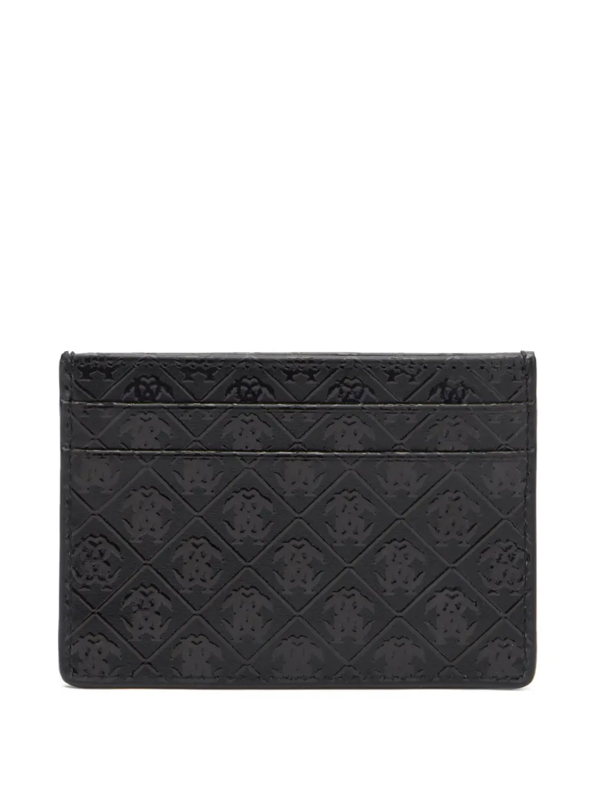 Roberto Cavalli Mirror Snake Monogram-embossed cardholder - Black - 画像2