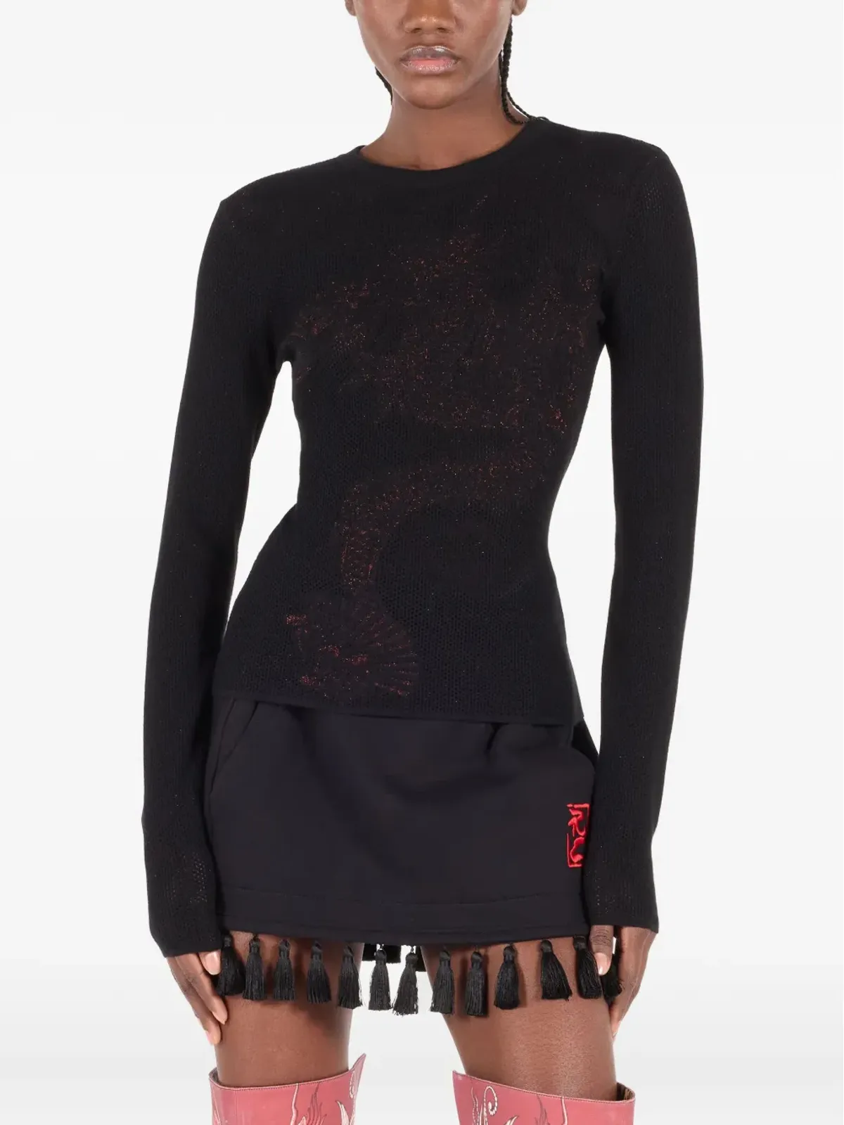 Roberto Cavalli ドラゴン装飾セーター - 画像3