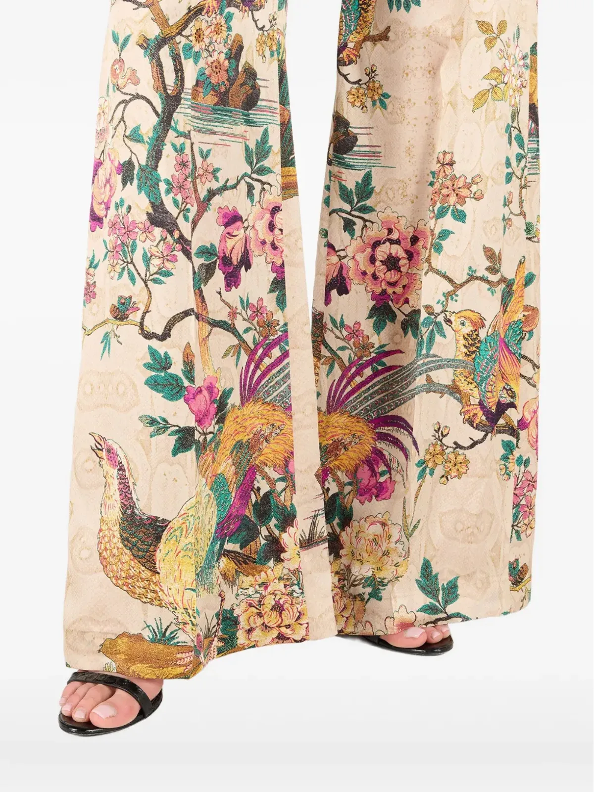 Roberto Cavalli pheasant floral-print トラウザーズ - 画像5