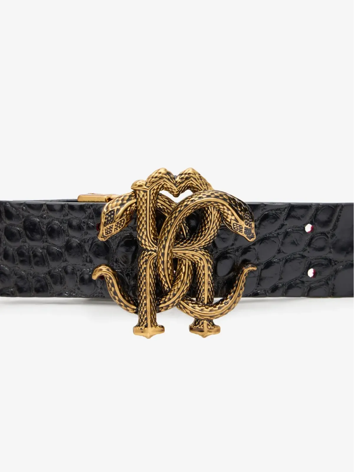 Roberto Cavalli ミラースネークモノグラム リバーシブルベルト - ブラック - 画像3