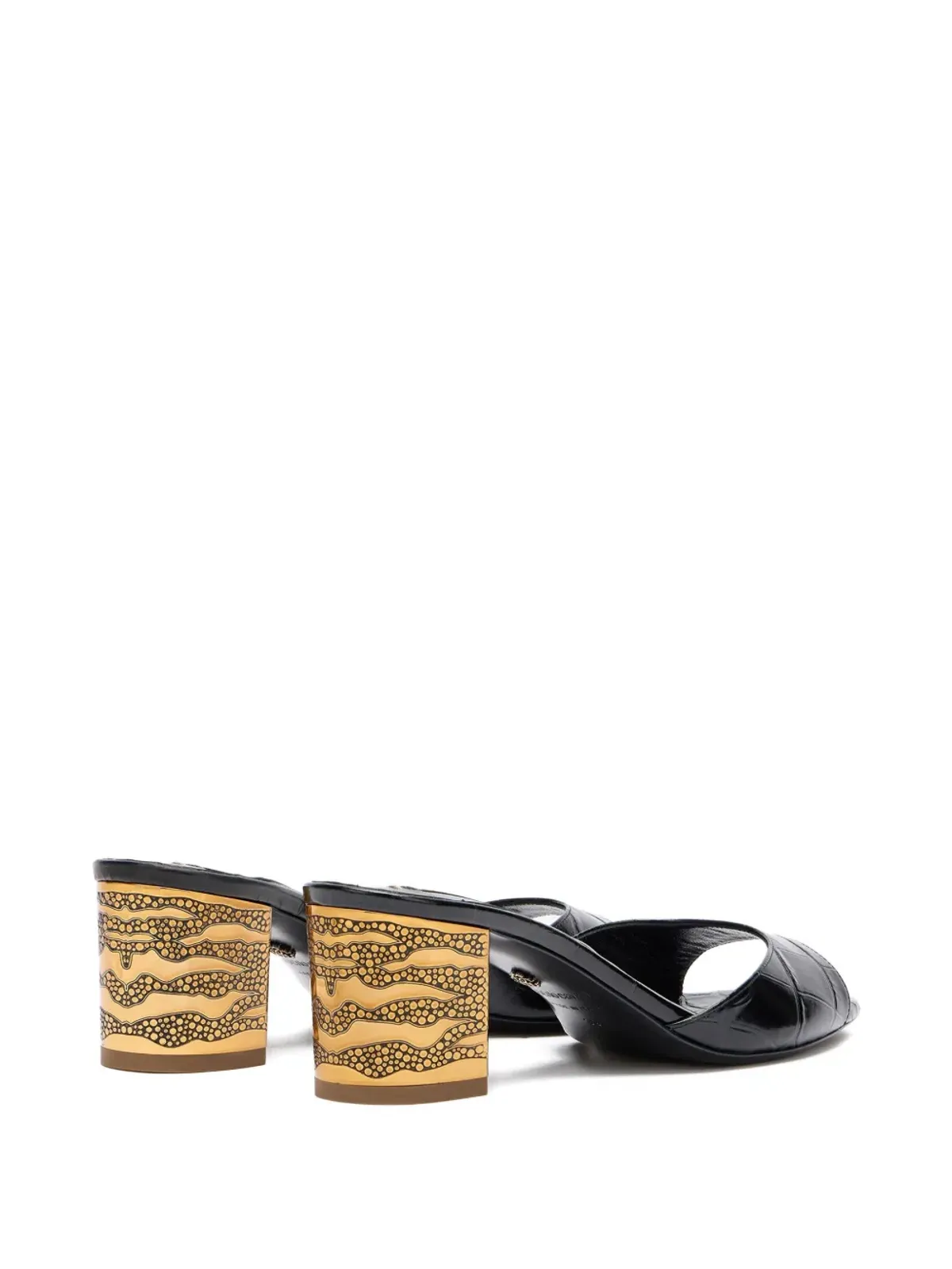 Roberto Cavalli クロコダイルエフェクト ミュール - 画像4