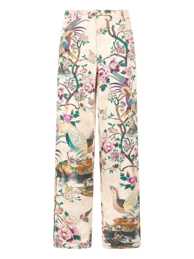 Roberto Cavalli Roberto Cavalli 花柄鳥プリントジーンズの商品画像