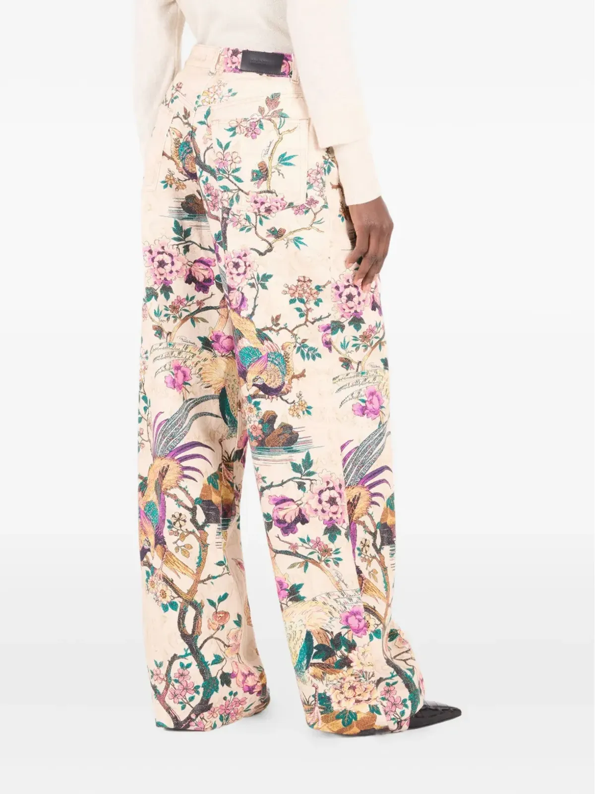 Roberto Cavalli 花柄鳥プリントジーンズ - 画像4