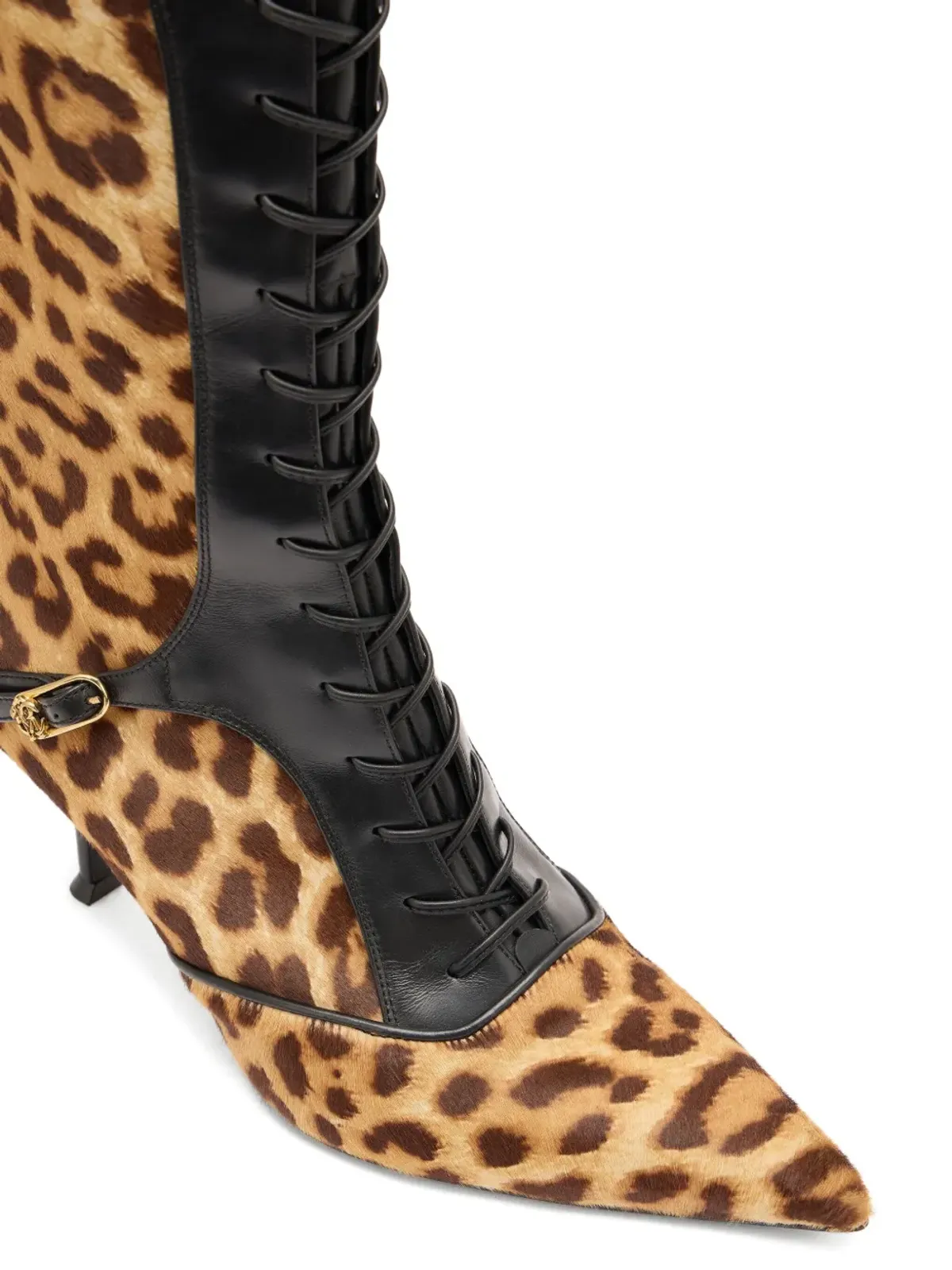 Roberto Cavalli レオパード柄レースアップブーツ - 画像5