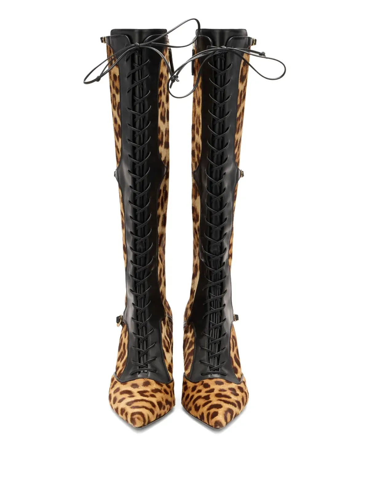 Roberto Cavalli レオパード柄レースアップブーツ - 画像4