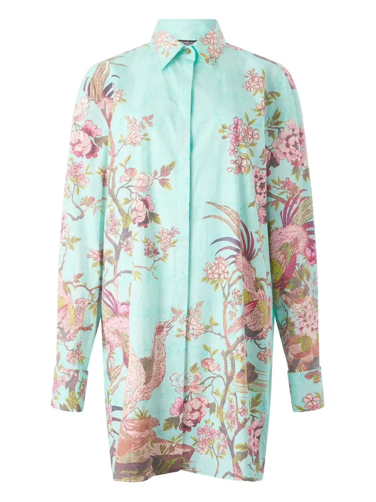 Roberto Cavalli ナチュラルモチーフ シャツミニドレス - 画像1
