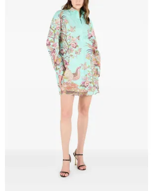 Roberto Cavalli ナチュラルモチーフ シャツミニドレス - サムネイル2