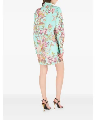 Roberto Cavalli ナチュラルモチーフ シャツミニドレス - サムネイル4