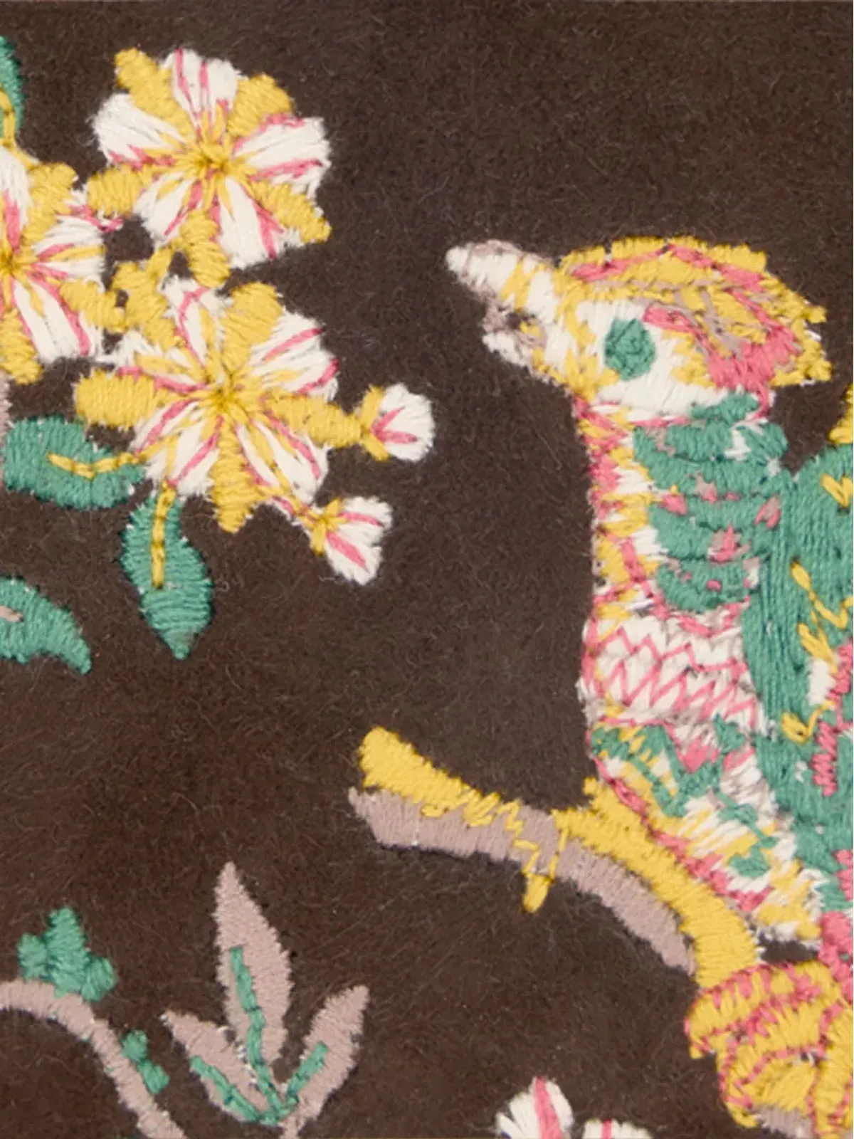 Roberto Cavalli 刺繍モチーフ付きスエードショルダーバッグ - 画像5