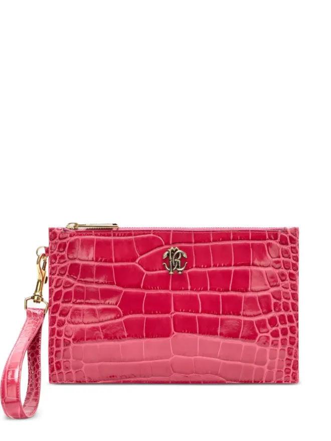 Roberto Cavalli Roberto Cavalli ロゴプレート クロコダイルエフェクト クラッチの商品画像