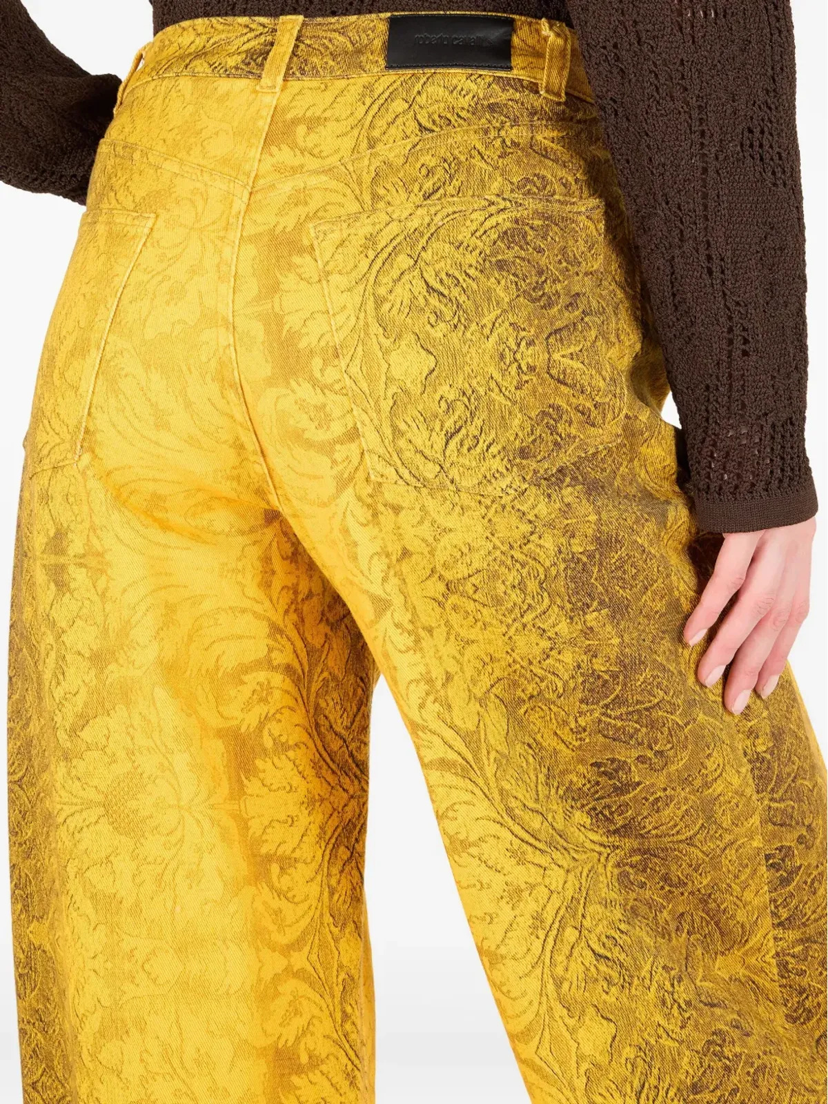 Roberto Cavalli ブロケードプリントストレートジーンズ - 画像5