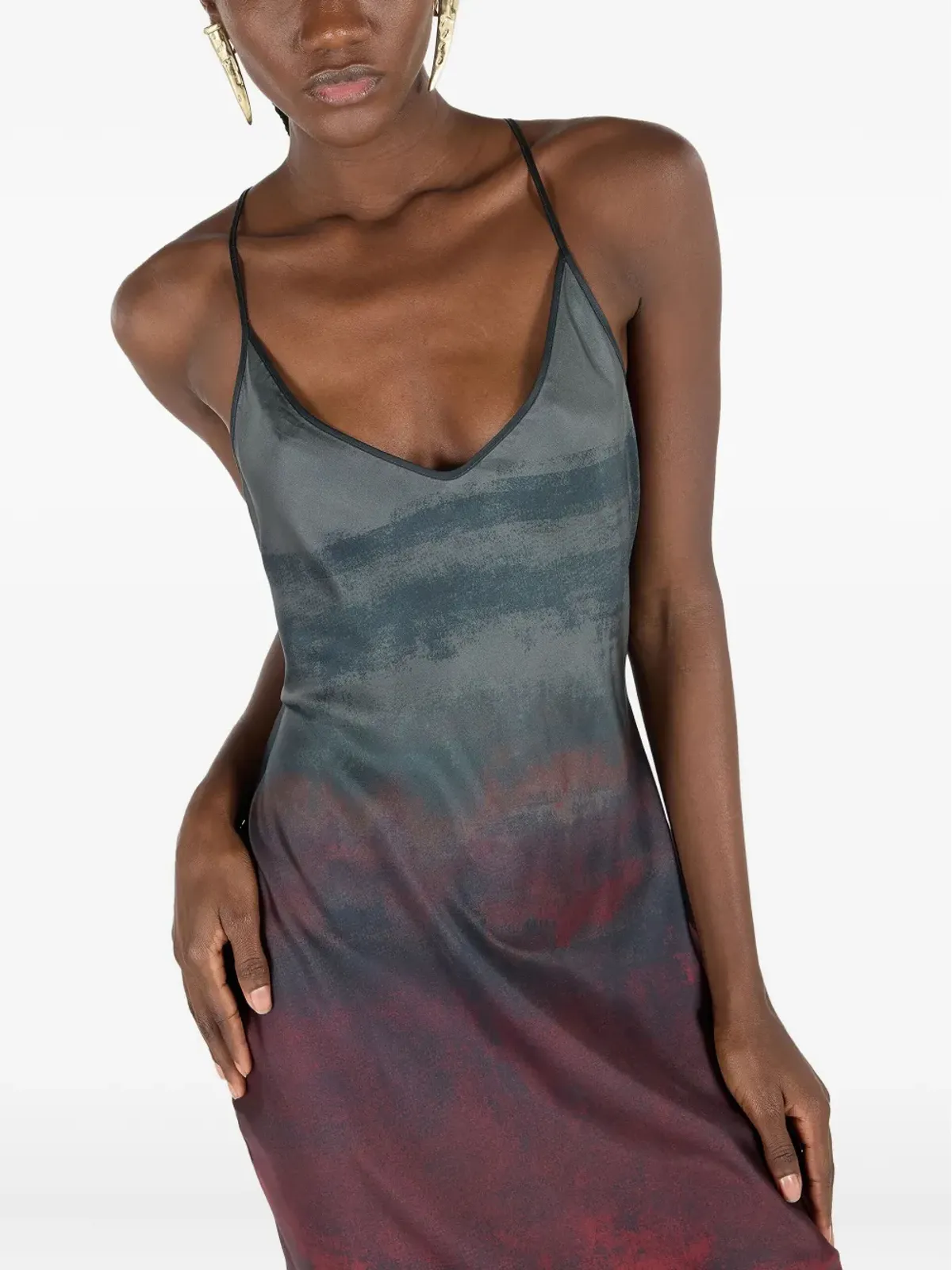 Roberto Cavalli スパゲッティストラップドレス - 画像5