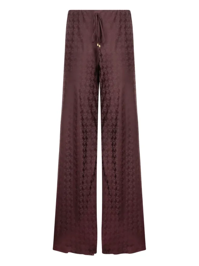 Roberto Cavalli Roberto Cavalli モノグラム柄ドローストリングパンツ（ブラウン）の商品画像