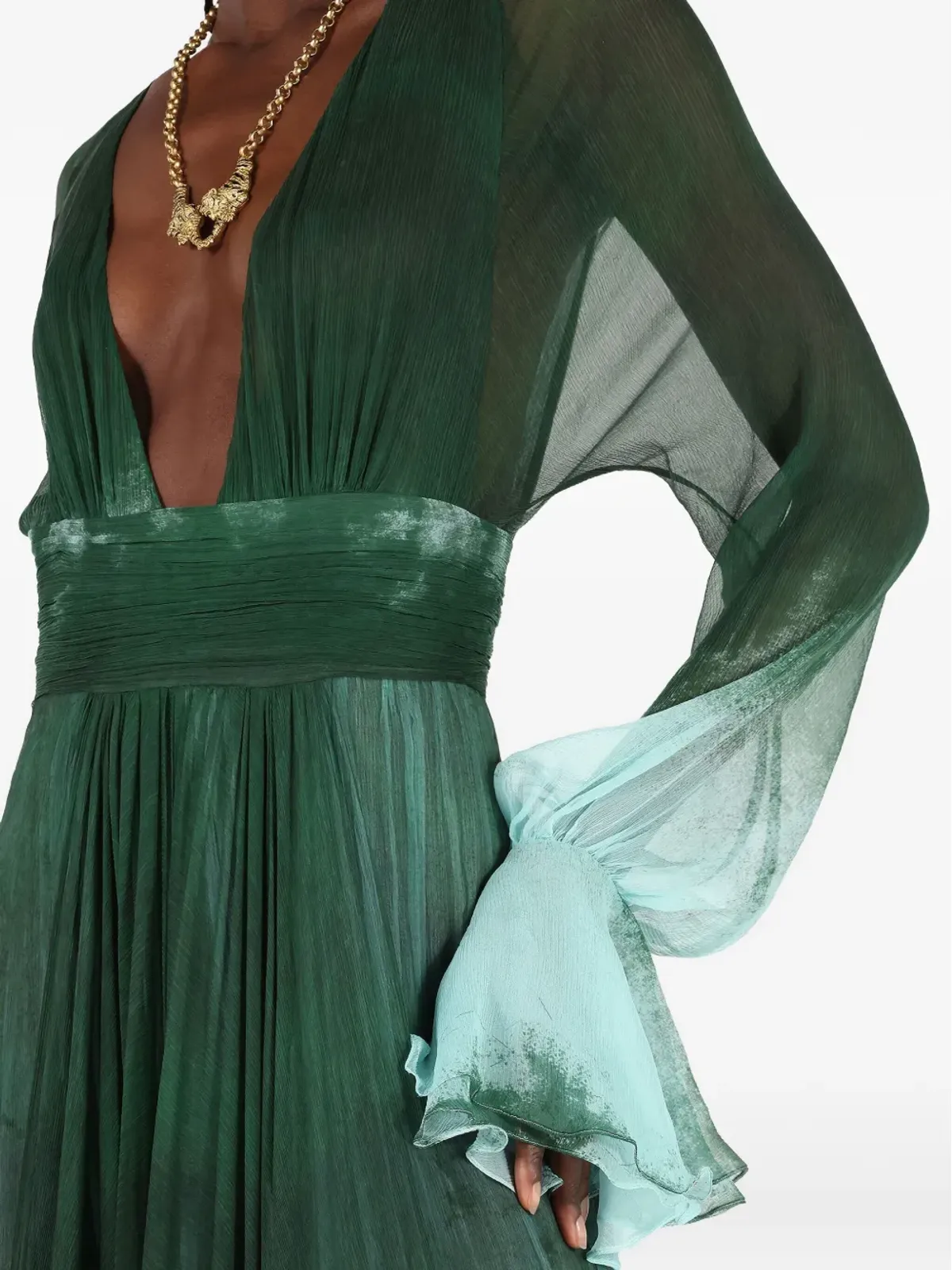 Roberto Cavalli フリル付きシルクのエンパイアドレス - 画像5