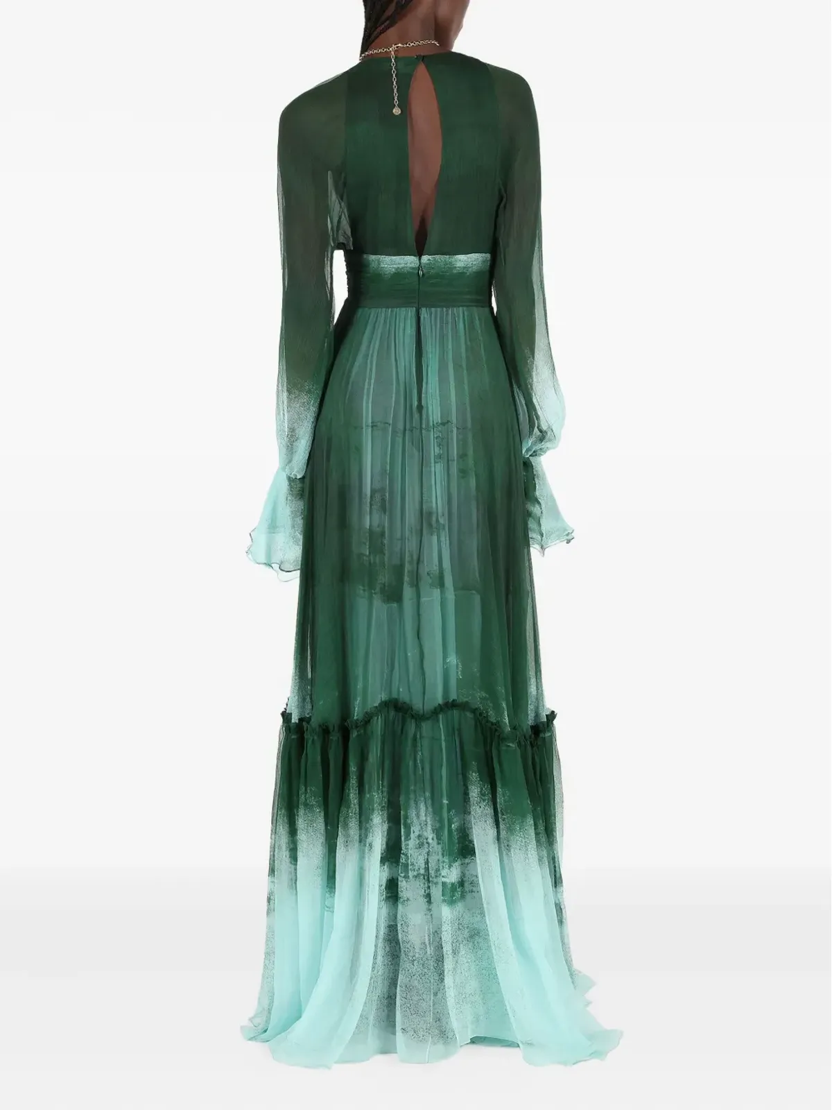 Roberto Cavalli フリル付きシルクのエンパイアドレス - 画像3
