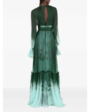 Roberto Cavalli フリル付きシルクのエンパイアドレス - サムネイル3