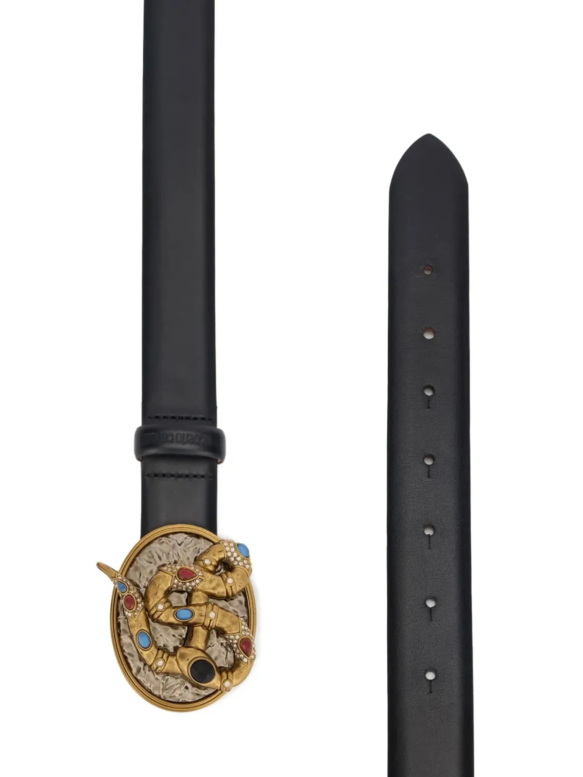 Roberto Cavalli 蛇形バックル付きレザーベルト - 画像3