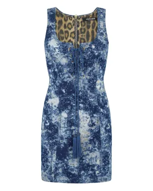 Roberto Cavalli レースアップデニムドレス - サムネイル1
