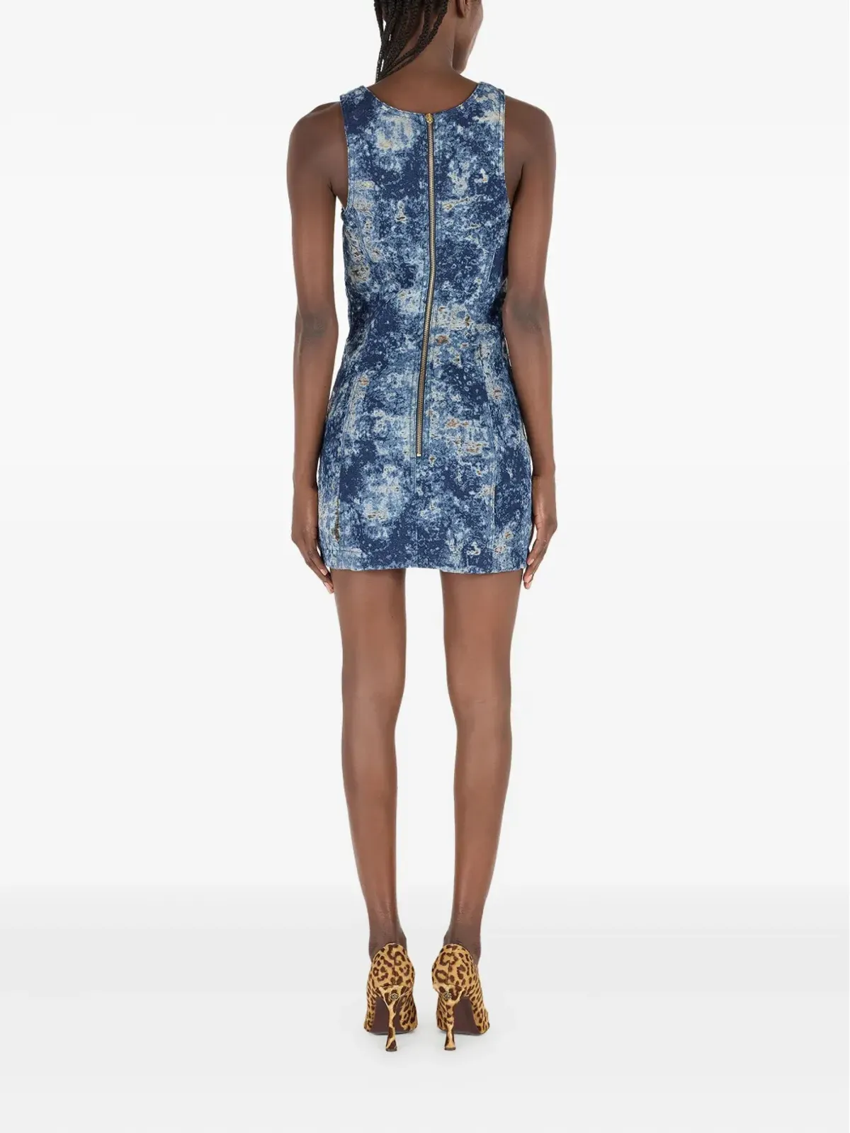 Roberto Cavalli レースアップデニムドレス - 画像4